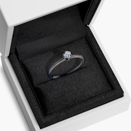 Pierścionek zaręczynowy The Journey: czarne złoto, diament